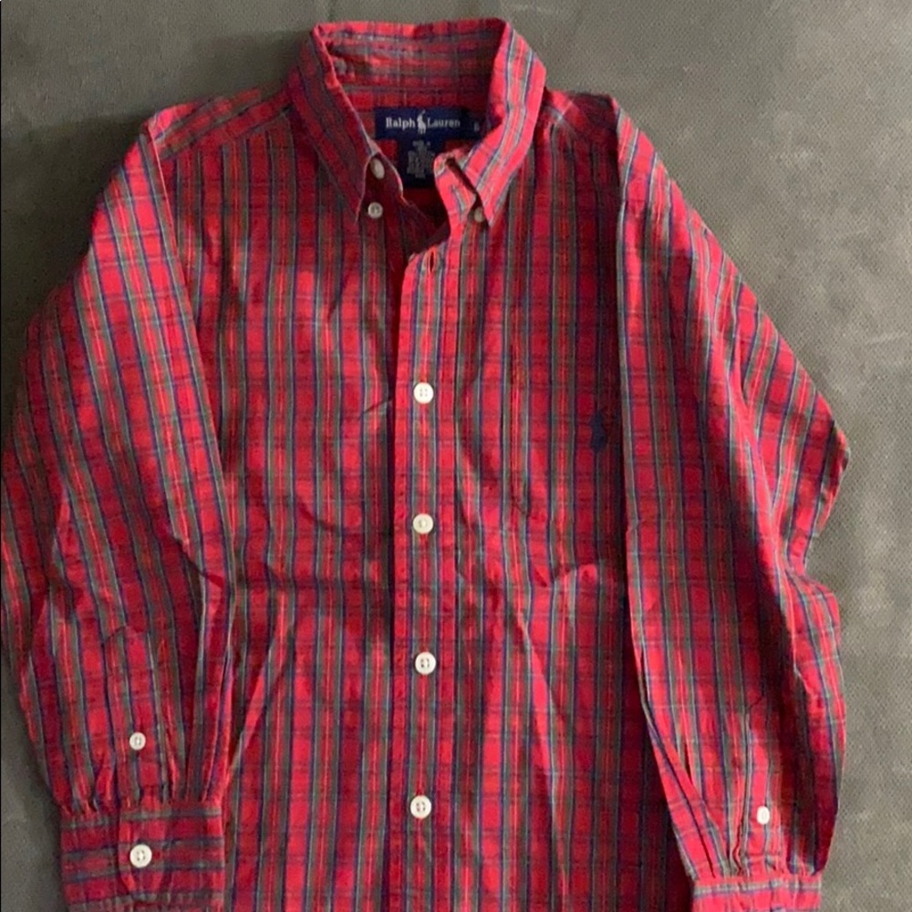 Ralph Lauren Boy’s Dress Shirt Red Chex Sz 6